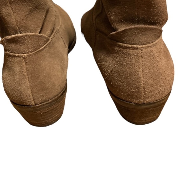 Dolce Vita Tan Suede Leather Ankle Boots Size 10 Western Style Bootie Pull On - Picture 7 of 8